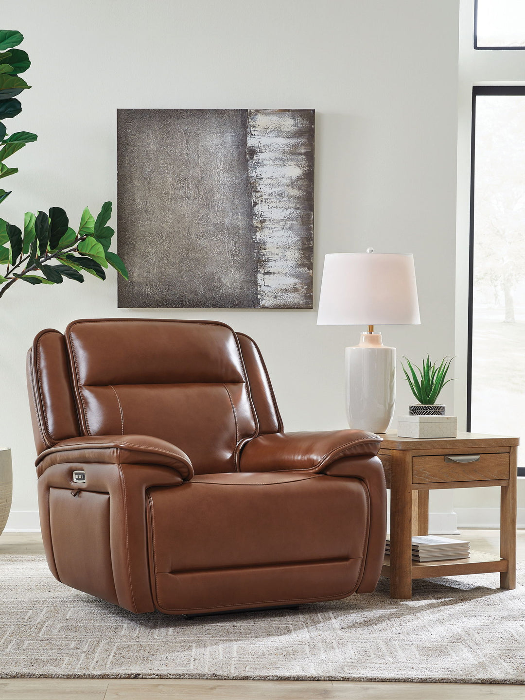 Healy Pier - Power Recliner / Adj Headrest - Chocolate