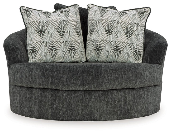 Biddeford - Oversized Swivel Accent Chair - Shadow