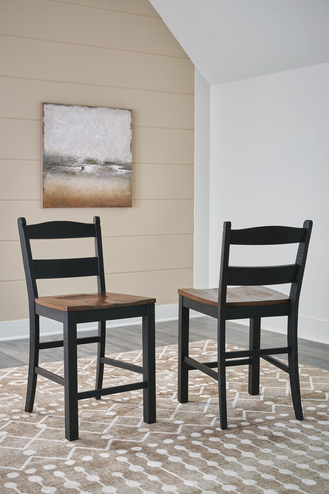 Valebeck - Barstool (Set of 2) - Black / Brown – alternate view 4