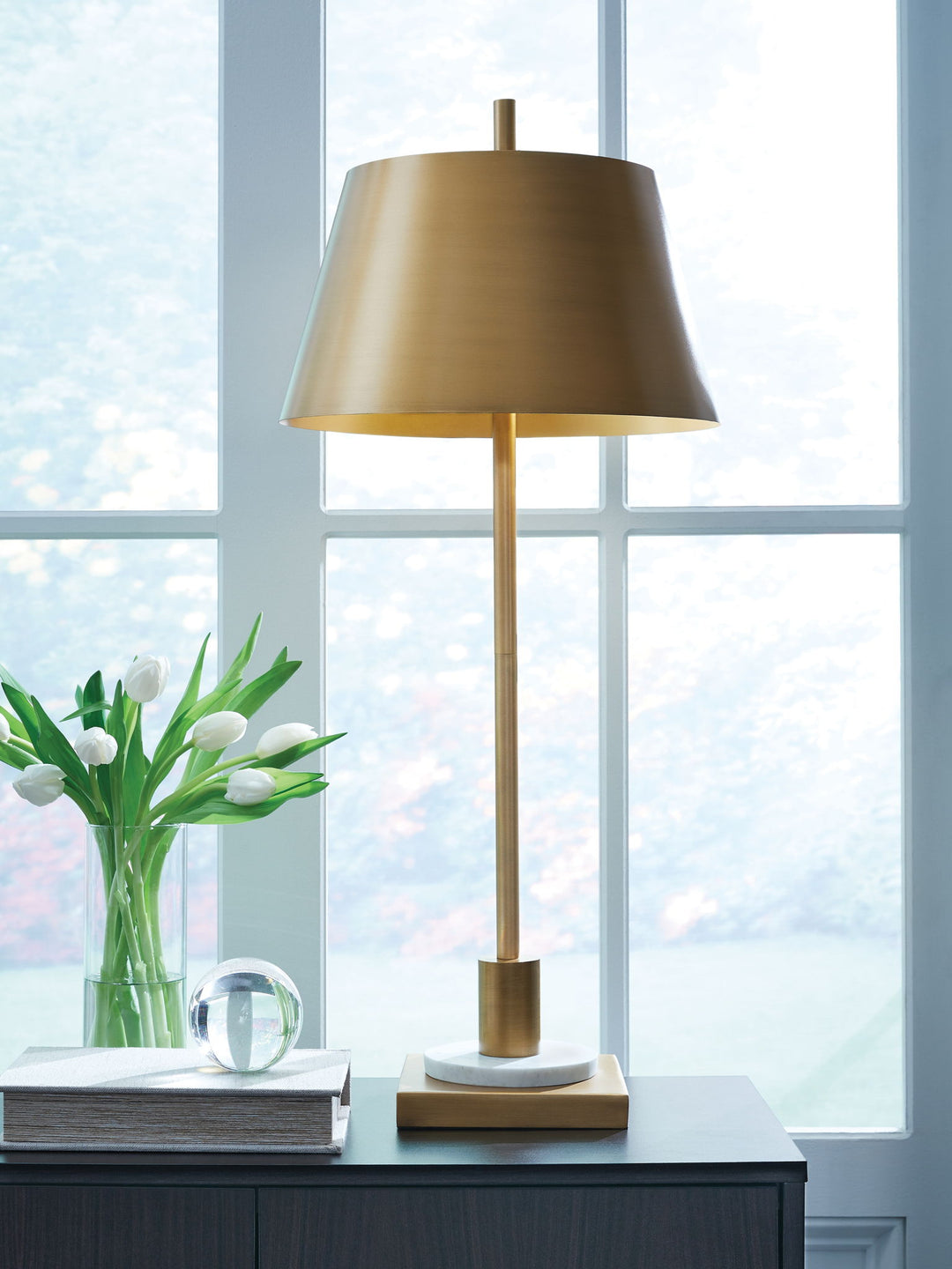 Fritzburn - Metal Table Lamp - Gold Finish / White