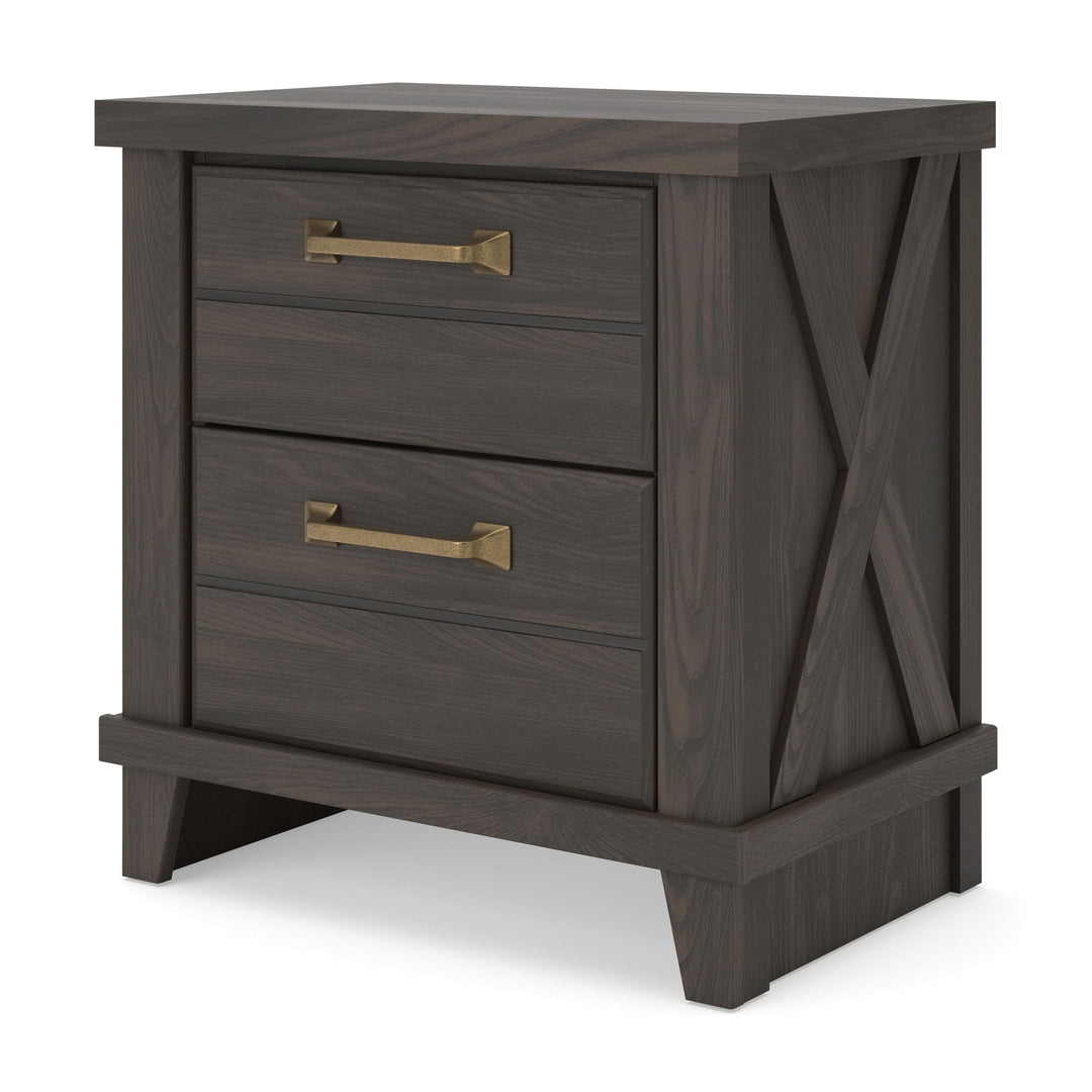 Vonitta Bay - Two Drawer Night Stand - Dark Brown