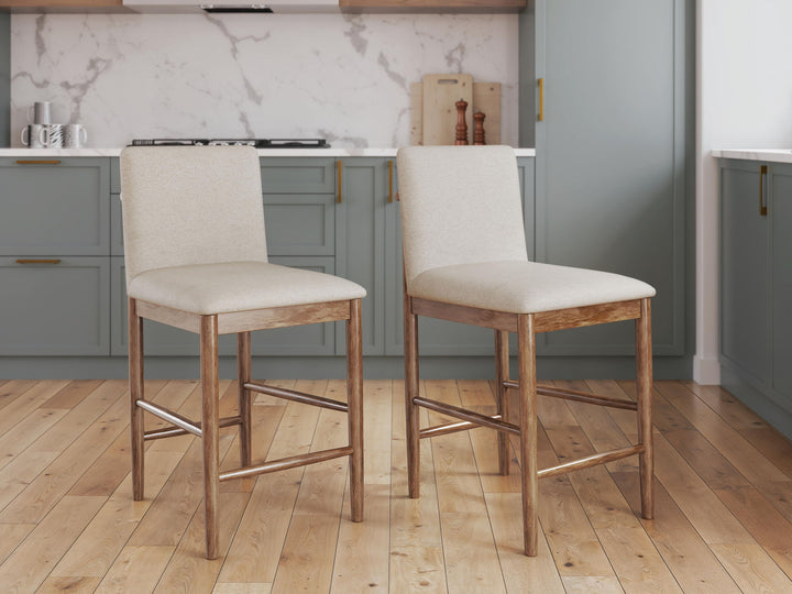 Isanti - Upholstered Barstool (Set of 2) - Light Brown – alternate view 4