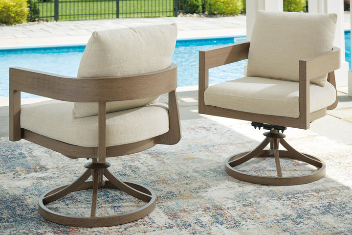 Serene Bay - Swivel Chair With Cushion (Set of 2) - Dark Brown / White – alternate view 4