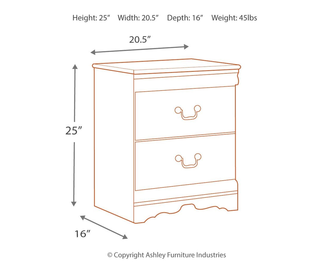 Anarasia - Two Drawer Night Stand - White
