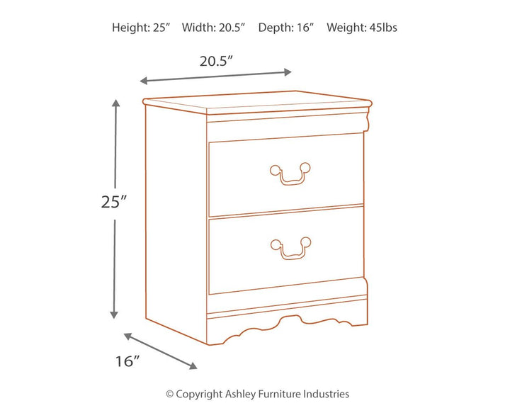 Anarasia - Two Drawer Night Stand - White